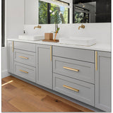 Solid Zinc Furniture Kitchen Bathroom Cabinet Handles Drawer Bar Handle Pull Knob Gold 128mm - Close-Up Angle