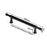 Black Zinc Kitchen Cabinet Handles Drawer Bar Handle Pull 128mm - Top-Down View