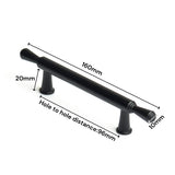 Black Zinc Kitchen Cabinet Handles Drawer Bar Handle Pull 96mm - Top-Down View