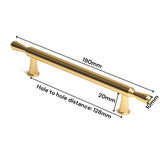 Gold Zinc Kitchen Cabinet Handles Drawer Bar Handle Pull 128mm - Top-Down View