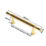 Gold Zinc Kitchen Cabinet Handles Drawer Bar Handle Pull 96mm - Top-Down View