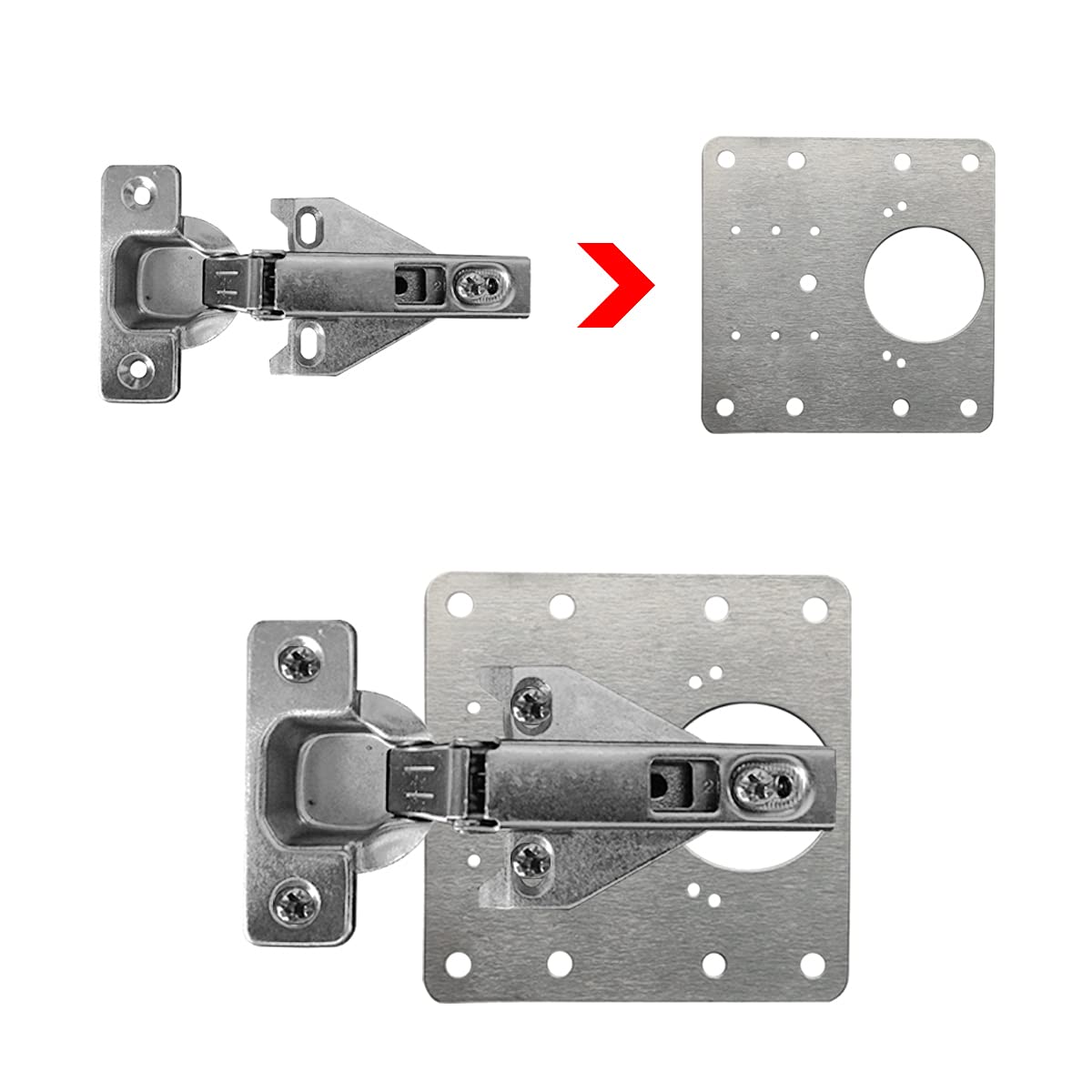 6-Pack Durable Stainless Steel Hinge Repair Brackets with Screws for Furniture Restoration