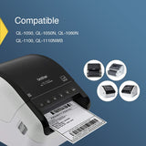 6-Pack DK11240 Thermal Labels for Brother QL Series Printers (QL500, QL560, QL570, QL580N, QL1060N, etc.) - Side View