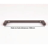 Contemporary 128mm Black Zinc Cabinet Handles for Stylish Kitchen Upgrade - Side View