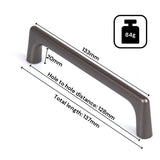 Contemporary 128mm Black Zinc Cabinet Handles for Stylish Kitchen Upgrade - Top-Down View