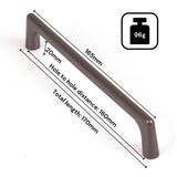 Black Zinc Kitchen Cabinet Handles Drawer Bar Handle Pull 160mm - Top-Down View