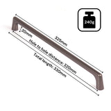 Contemporary 320mm Black Zinc Drawer Pulls for Stylish Kitchen Cabinets - Top-Down View