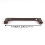 Contemporary Zinc Drawer Handles - 96mm Sleek Cabinet Pulls - Side View