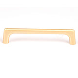 Contemporary Gold Zinc 128mm Kitchen Cabinet Drawer Handle - Front View
