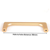 Modern Elegant Gold Zinc Cabinet Pulls for Kitchen - 96mm - Side View