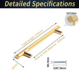 160mm Cabinet Handles Gold Drawer Pulls Knobs Hardware for Kitchen Bathroom Furniture Cupboard - Side View