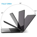MacBook Air 13-Inch Protective Shell Case with Keyboard Cover - Compatible with 2018-2022 Models (A1932, A2179, A2337) - Black - Close-Up Angle