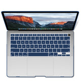 MacBook Air 13 Inch Protective Shell Case with Keyboard Cover - Blue (Models A1932, A2179, A2337) - Close-Up Angle