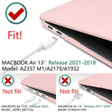 MacBook Air 13-Inch Protective Case with Keyboard Cover - Fits Models A1932, A2179, A2337 (2018-2022)