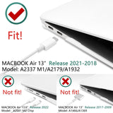 Clear Protective Case with Keyboard Cover for MacBook Air 13 Inch (2018-2022) A1932 A2179 A2337