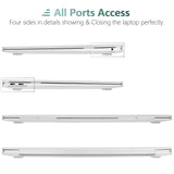 Clear Protective Case with Keyboard Cover for MacBook Air 13 Inch (2018-2022) A1932 A2179 A2337 - Close-Up Angle