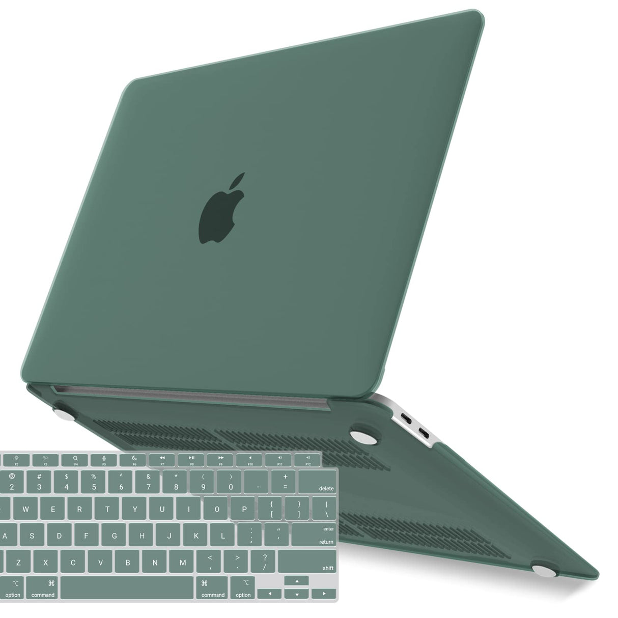 Dark Green Protective Case for MacBook Air 13 Inch (2018-2022) with Keyboard Cover - Fits Models A1932, A2179, A2337