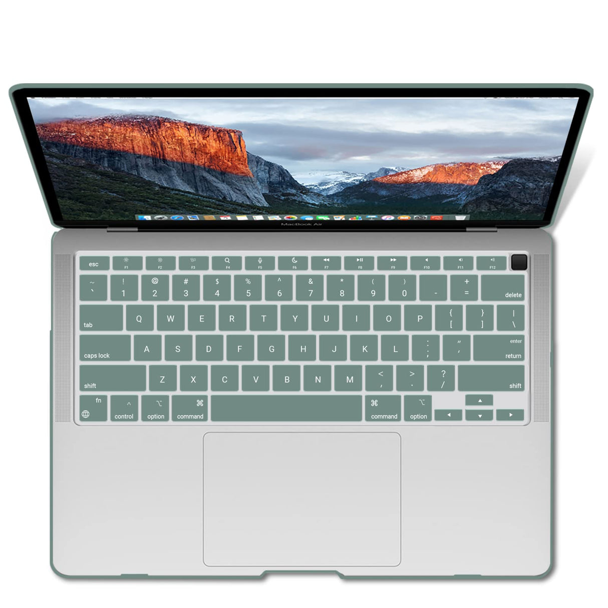 Dark Green Protective Case for MacBook Air 13 Inch (2018-2022) with Keyboard Cover - Fits Models A1932, A2179, A2337