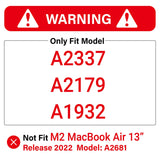 MacBook Air 13 Inch Protective Shell Case with Keyboard Cover - Green, Fits Models A1932, A2179, A2337 (2018-2020)