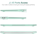 MacBook Air 13 Inch Protective Shell Case with Keyboard Cover - Green, Fits Models A1932, A2179, A2337 (2018-2020) - Top-Down View