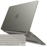MacBook Air 13 Inch Hard Shell Case & Keyboard Protector (Models A1932, A2179, A2337) - Grey for 2022-2018 Versions