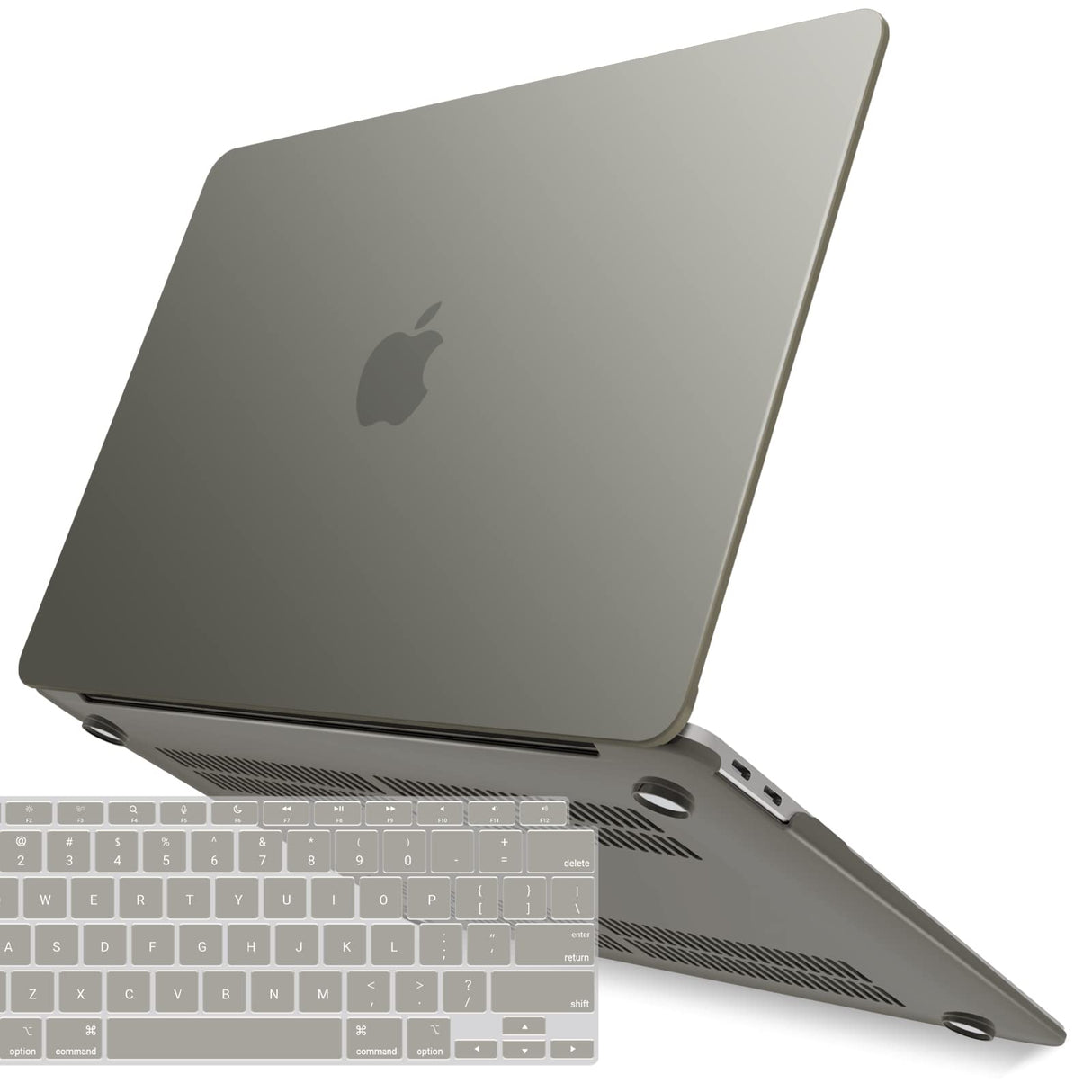 MacBook Air 13 Inch Hard Shell Case & Keyboard Protector (Models A1932, A2179, A2337) - Grey for 2022-2018 Versions