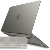 MacBook Air 13 Inch Hard Shell Case & Keyboard Protector (Models A1932, A2179, A2337) - Grey for 2022-2018 Versions