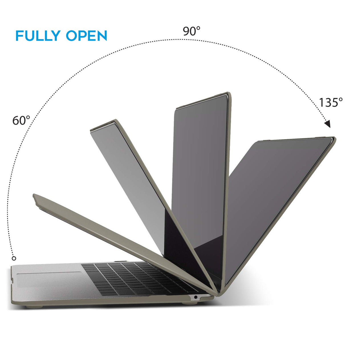 MacBook Air 13 Inch Hard Shell Case & Keyboard Protector (Models A1932, A2179, A2337) - Grey for 2022-2018 Versions