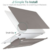 MacBook Air 13 Inch Hard Shell Case & Keyboard Protector (Models A1932, A2179, A2337) - Grey for 2022-2018 Versions - Close-Up Angle