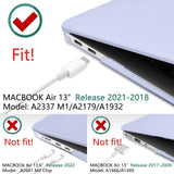 Lavender Grey Protective Case & Keyboard Cover for MacBook Air 13 (2018-2022 Models A1932, A2179, A2337)