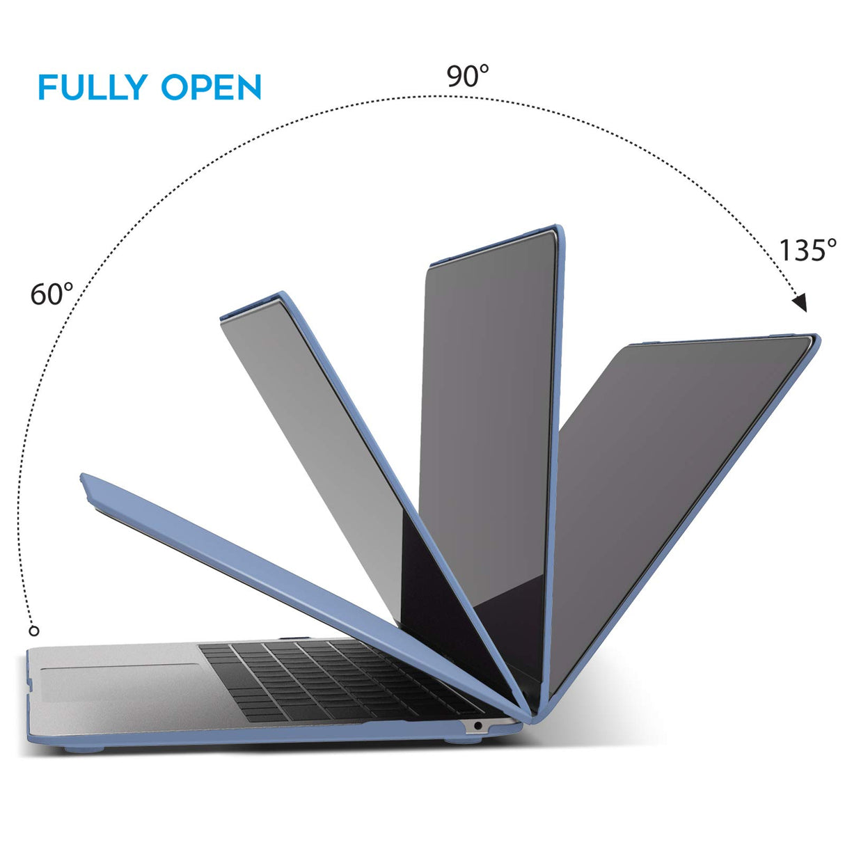 Lavender Grey Protective Case & Keyboard Cover for MacBook Air 13 (2018-2022 Models A1932, A2179, A2337)