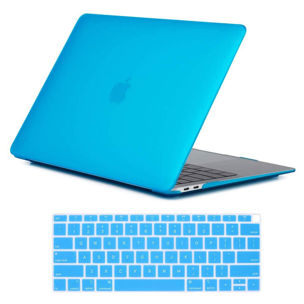 Light Blue Protective Case for MacBook Air 13 Inch (2018-2022) with Keyboard Cover - Models A1932, A2179, A2337