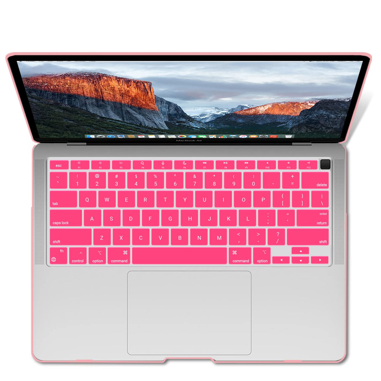 Pink Shell Case and Keyboard Cover for MacBook Air 13 Inch (2018-2022) - Model A1932, A2179, A2337 C