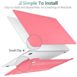Pink Shell Case and Keyboard Cover for MacBook Air 13 Inch (2018-2022) - Model A1932, A2179, A2337 Compatible - Low Angle