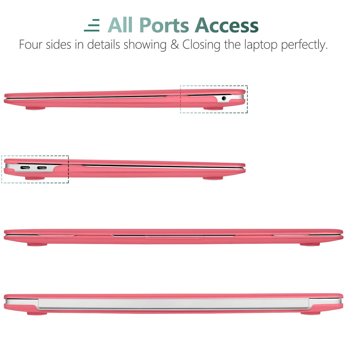 Pink Shell Case and Keyboard Cover for MacBook Air 13 Inch (2018-2022) - Model A1932, A2179, A2337 C