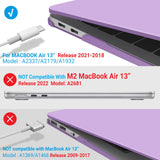 MacBook Air 13 Inch Protective Shell Case with Keyboard Cover - Purple for Models A1932, A2179, A2337 (2018-2022) - Top-Down View