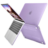 MacBook Air 13 Inch Protective Shell Case with Keyboard Cover - Purple for Models A1932, A2179, A2337 (2018-2022) - Close-Up Angle