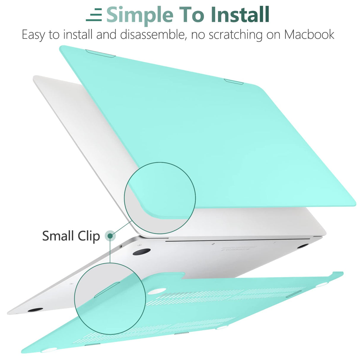 Tiffany Blue Hard Shell Case and Keyboard Cover for MacBook Air 13 Inch (Models A1932, A2179, A2337) 2018-2022