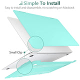 Tiffany Blue Hard Shell Case and Keyboard Cover for MacBook Air 13 Inch (Models A1932, A2179, A2337) 2018-2022 - Rear View