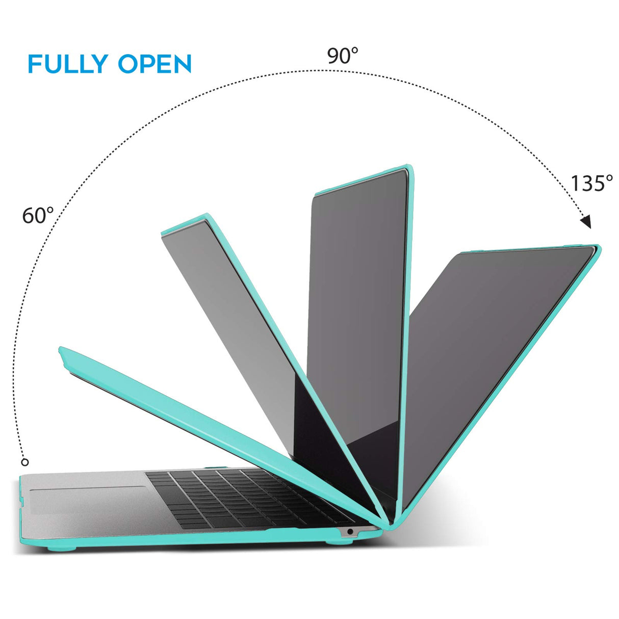 Tiffany Blue Hard Shell Case and Keyboard Cover for MacBook Air 13 Inch (Models A1932, A2179, A2337) 2018-2022
