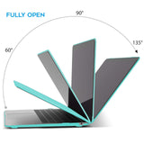 Tiffany Blue Hard Shell Case and Keyboard Cover for MacBook Air 13 Inch (Models A1932, A2179, A2337) 2018-2022 - Close-Up Angle