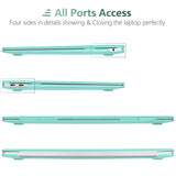 Tiffany Blue Hard Shell Case and Keyboard Cover for MacBook Air 13 Inch (Models A1932, A2179, A2337) 2018-2022 - Low Angle