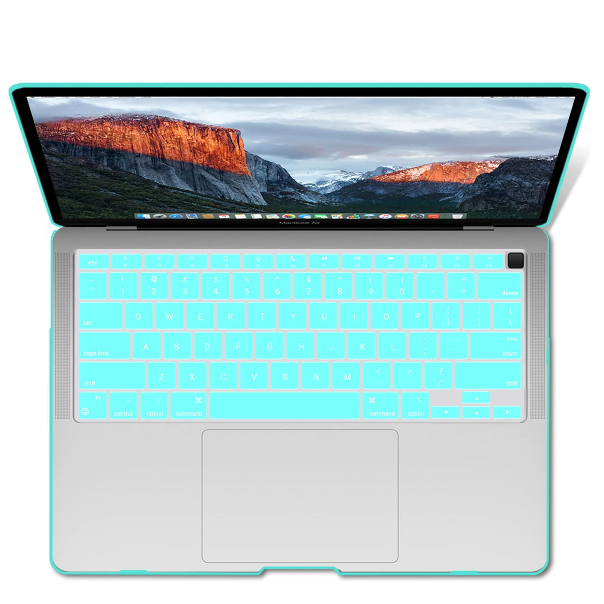 Tiffany Blue Hard Shell Case and Keyboard Cover for MacBook Air 13 Inch (Models A1932, A2179, A2337) 2018-2022