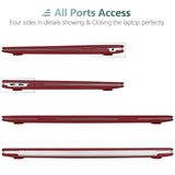 Wine Red Shell Case with Keyboard Cover for MacBook Air 13 (2018-2022) - Models A1932, A2179, A2337 - Low Angle