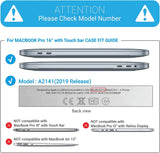 Matte Hard Shell Case with Keyboard Cover for MacBook Pro 16 inch 2020 A2141 - Clear Touch Bar Design - 45-Degree Angle