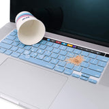 Keyboard Cover Skin For MacBook Pro 13 Pro 16 A2338 A2289 A2251 A2141 M1 M2 2020 to 2023 Sky Blue - Side View