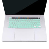 Keyboard Cover Skin For MacBook Pro 13 Pro 16 A2338 A2289 A2251 A2141 M1 M2 2020 to 2023 Mint Green - Close-Up Angle