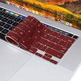 Keyboard Cover Skin For MacBook Pro 13 Pro 16 A2338 A2289 A2251 A2141 M1 M2 2020 to 2023 Wine Red - Top-Down View