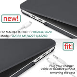 MacBook Pro 13 Inch Hard Shell Case with Keyboard Cover for M1 M2 Models (2016-2023) - Black A2338 A2289 A2251 A2159 Compatible