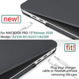 MacBook Pro 13 Inch Hard Shell Case with Keyboard Cover for M1 M2 Models (2016-2023) - Black A2338 A2289 A2251 A2159 Compatible - 45-Degree Angle